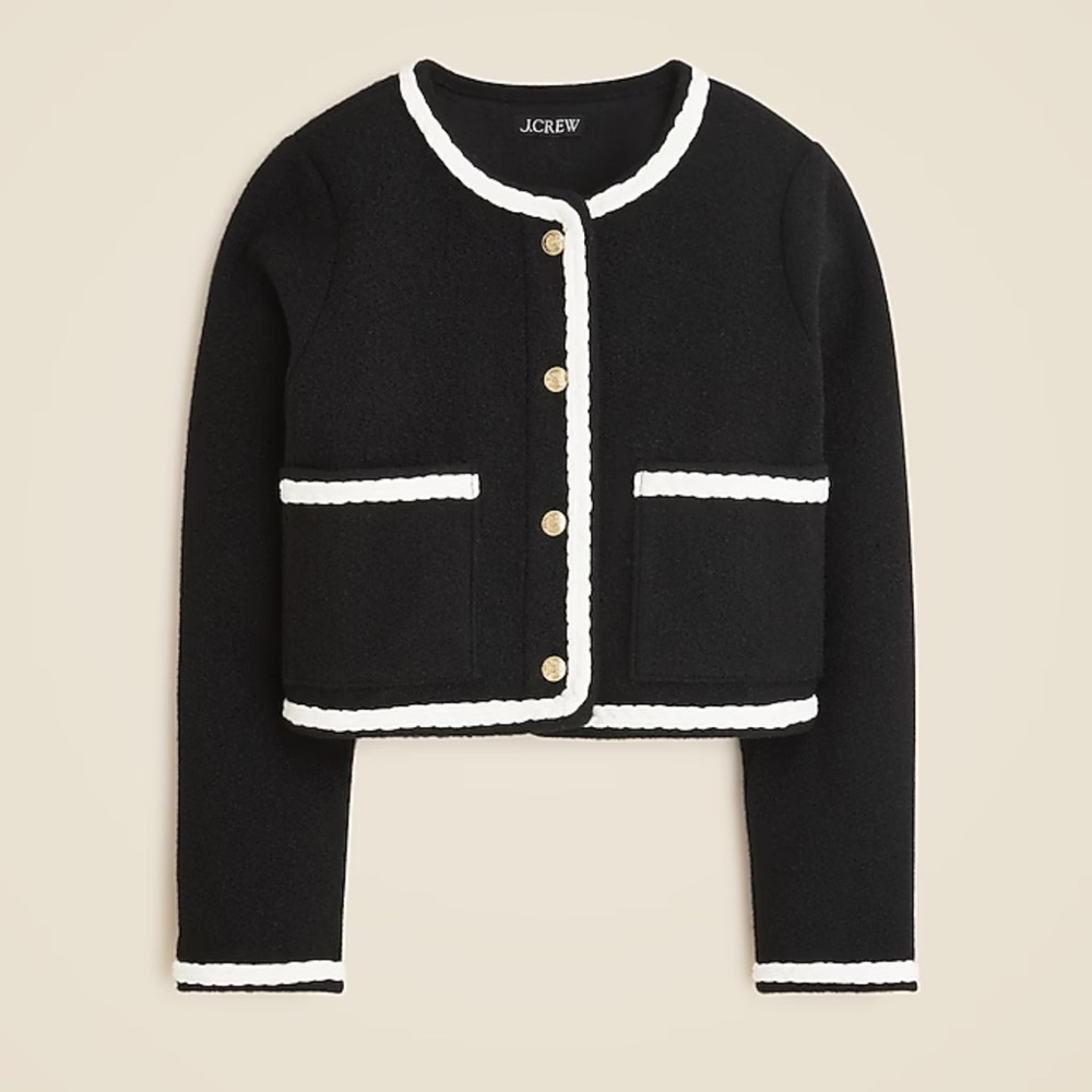 Black J Crew lady jacket in size S, new with tags